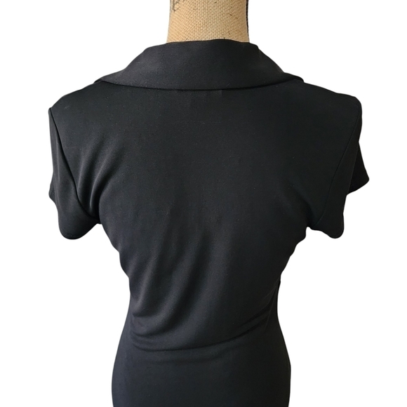 Banana Republic Black Collared Midi Dress - Medium - Picture 6 of 8